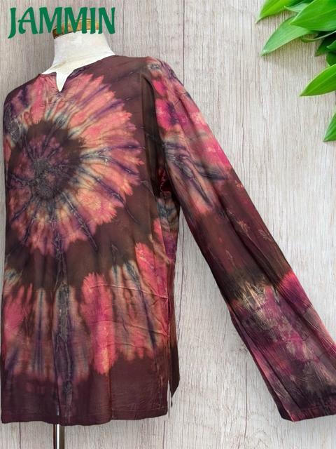 ぐるぐるタイダイクルタ アフリカン ヒッピー エスニック アジアン 長袖 < 男性ファッション ぐるぐるタイダイクルタ アフリカン ヒッピー エスニック アジアン 長袖 < 男性ファッションの