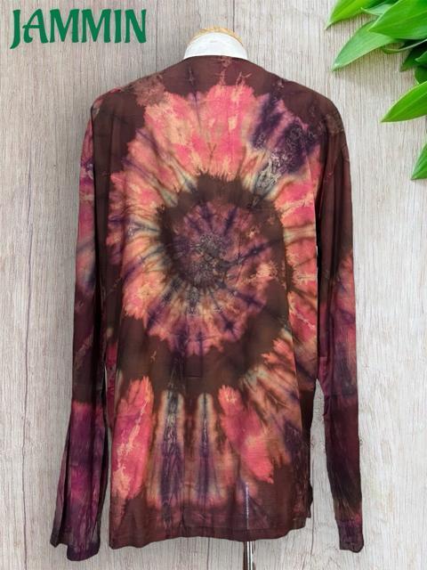 ぐるぐるタイダイクルタ アフリカン ヒッピー エスニック アジアン 長袖 < 男性ファッション ぐるぐるタイダイクルタ アフリカン ヒッピー エスニック アジアン 長袖 < 男性ファッションの