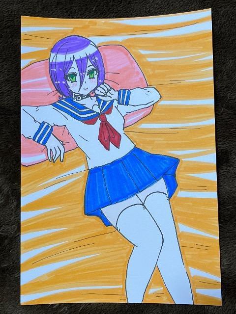 自作イラスト チェンソーマン レゼ ハガキサイズ 制服セーラー服コスプレG < アニメ/コミック/キャラクター 自作イラスト チェンソーマン レゼ ハガキサイズ 制服セーラー服コスプレG < アニメ/コミック/キャラクターの