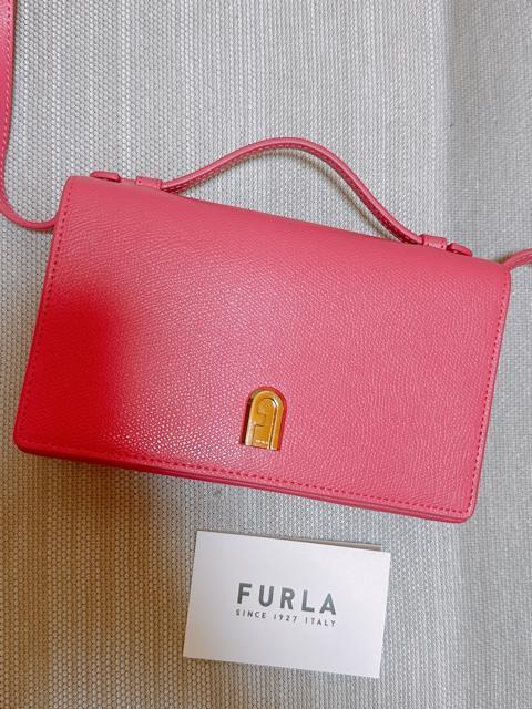 FURLA �s���N ���U�[ �V�����_�[�o�b�O �N���X�{�f�B �� �u�����h�� 