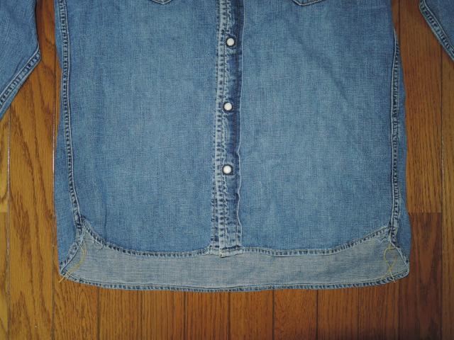 REMI RELIEF レミレリーフ ペイント加工 ウエスタン デニムシャツ XL インディゴ 長袖シャツ DENIM SHIRT < ブランド REMI RELIEF レミレリーフ ペイント加工 ウエスタン デニムシャツ XL インディゴ 長袖シャツ DENIM SHIRT < ブランドの