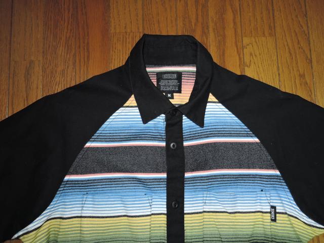CRIMIE クライミー ボーダー柄シャツ M 黒 マルチカラー 半袖シャツ ボーリング SHIRT < ブランド CRIMIE クライミー ボーダー柄シャツ M 黒 マルチカラー 半袖シャツ ボーリング SHIRT < ブランドの