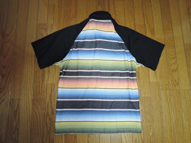 CRIMIE クライミー ボーダー柄シャツ M 黒 マルチカラー 半袖シャツ ボーリング SHIRT < ブランド CRIMIE クライミー ボーダー柄シャツ M 黒 マルチカラー 半袖シャツ ボーリング SHIRT < ブランドの