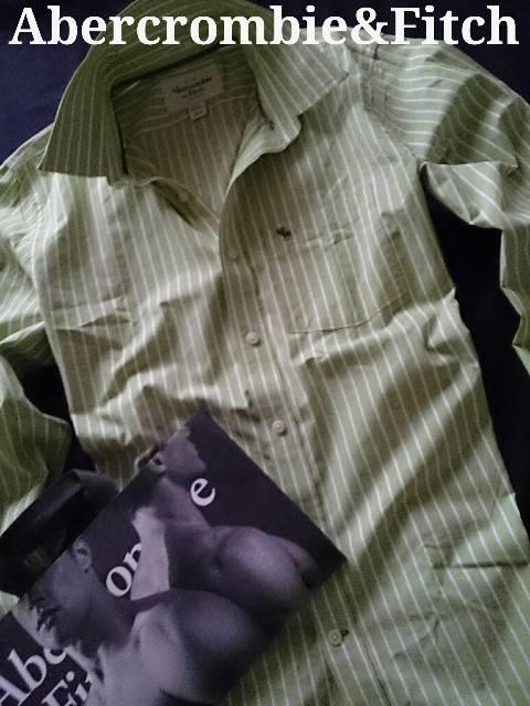 【Abercrombie & Fitch】アバクロ Washed ストライプシャツ XXL/Green < ブランド 【Abercrombie & Fitch】アバクロ Washed ストライプシャツ XXL/Green < ブランドの