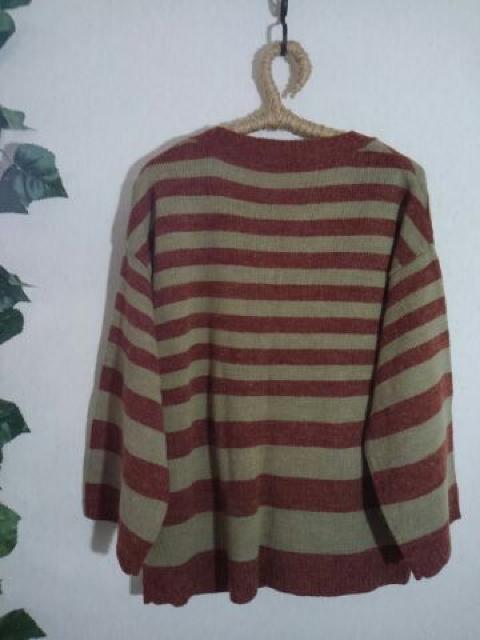 **B.L.U.E.* アルパカ混 ボーダー カーデ F 未使用 < ブランド **B.L.U.E.* アルパカ混 ボーダー カーデ F 未使用 < ブランドの