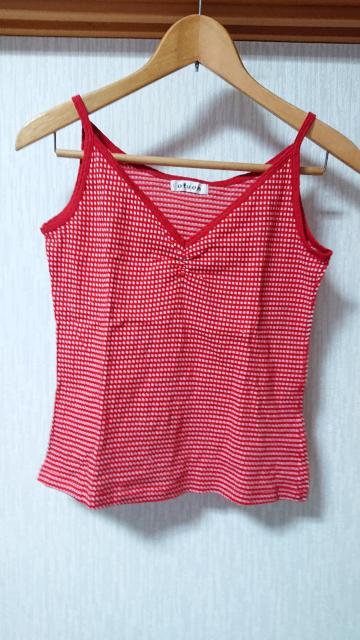 イトキン ofuon 赤 ギンガムチェック キャミソ―ル M〜L < 女性ファッション イトキン ofuon 赤 ギンガムチェック キャミソ―ル M〜L < 女性ファッションの
