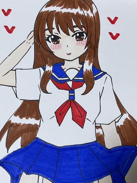 自作イラスト セーラー服の女の子 制服 美少女 ハガキサイズ14 < アニメ/コミック/キャラクター 自作イラスト セーラー服の女の子 制服 美少女 ハガキサイズ14 < アニメ/コミック/キャラクターの