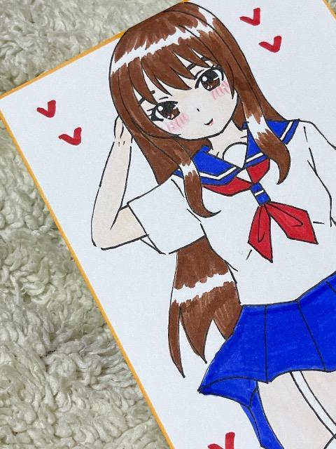 自作イラスト セーラー服の女の子 制服 美少女 ハガキサイズ14 < アニメ/コミック/キャラクター 自作イラスト セーラー服の女の子 制服 美少女 ハガキサイズ14 < アニメ/コミック/キャラクターの