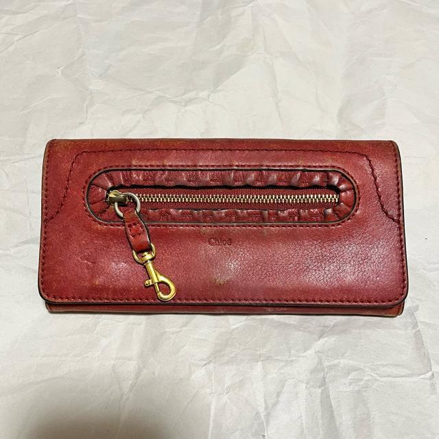 【Chloe / クロエ】 レザー / 二つ折り 長財布 / えんじ色 < ブランド 【Chloe / クロエ】 レザー / 二つ折り 長財布 / えんじ色 < ブランドの