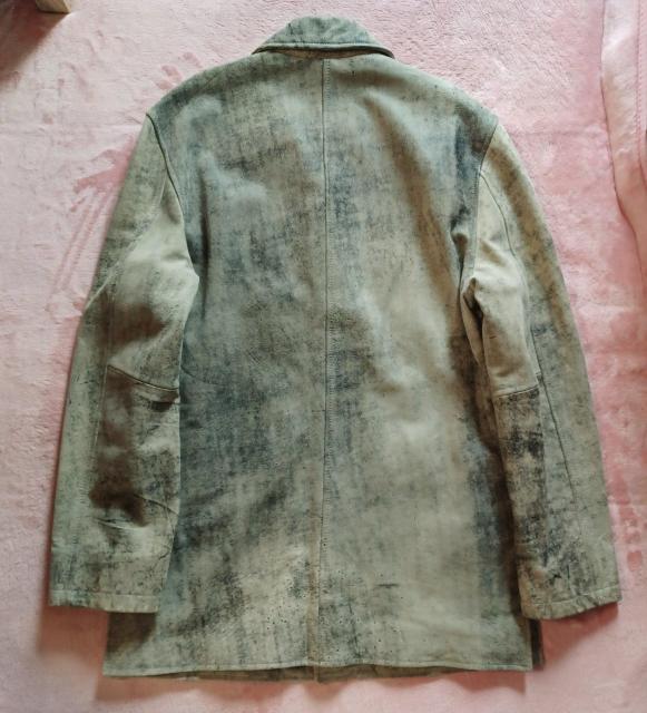 お洒落☆グレージュベージュ黒タイダイひび割れ風ヴィンテージ加工★イケおじお兄系カッコよ♪牛本革テーラードカラー長袖レザージャケット < 男性ファッション  お洒落☆グレージュベージュ黒タイダイひび割れ風ヴィンテージ加工★イケおじお兄系カッコよ♪牛本革テーラードカラー長袖レザージャケット < 男性ファッションの