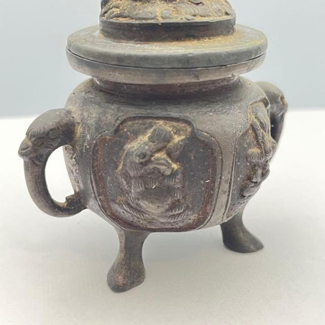 香炉 三足 獅子 象 時代物 箱有 インテリア アンティーク 骨董 金属製 < インテリア/ライフ 香炉 三足 獅子 象 時代物 箱有 インテリア アンティーク 骨董 金属製 < インテリア/ライフの