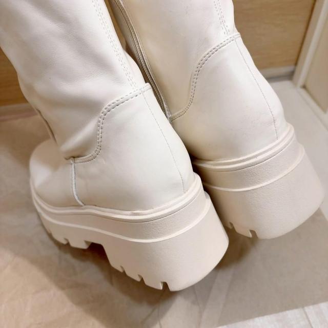 新品!!◆ストレッチロングブーツ◆ギャルコーデ★ホワイトL*クリスマス♪ < 女性ファッション 新品!!◆ストレッチロングブーツ◆ギャルコーデ★ホワイトL*クリスマス♪ < 女性ファッションの