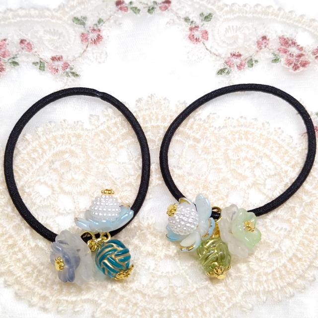 ハンドメイド☆ヘアゴム☆2個セット < 女性ファッション ハンドメイド☆ヘアゴム☆2個セット < 女性ファッションの