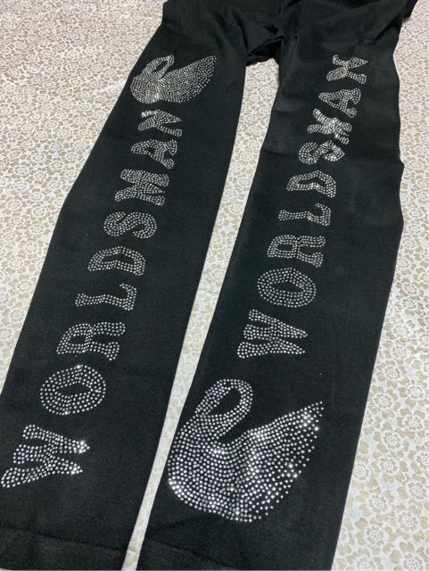 レギンス  スパッツ キラキララインストーン付き スワン柄 ブラック 大きいサイズ < 女性ファッション  レギンス  スパッツ キラキララインストーン付き スワン柄 ブラック 大きいサイズ < 女性ファッションの