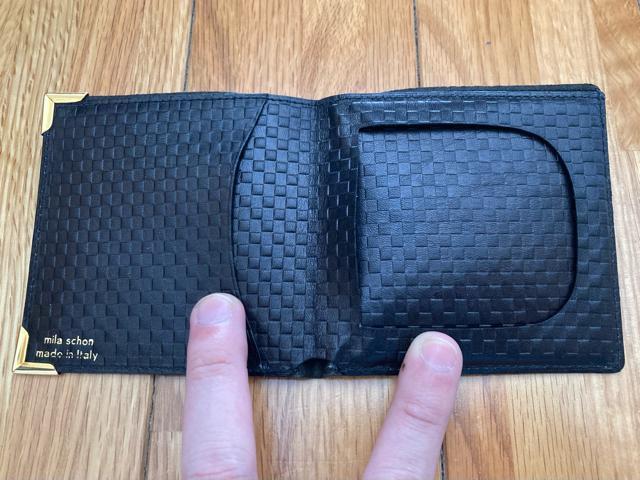 mila schon ミラショーン 二つ折り 財布 ウォレット 本革 レザー 市松模様 ビンテージ イタリア製 メンズ レディース < ブランド  mila schon ミラショーン 二つ折り 財布 ウォレット 本革 レザー 市松模様 ビンテージ イタリア製 メンズ レディース < ブランドの