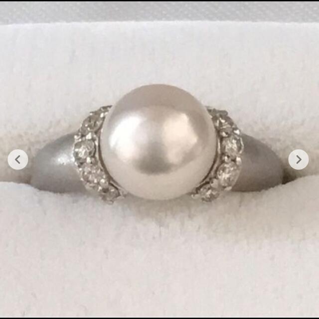 プラチナパールリング あこや真珠 デザイナーズ一点物 燻し銀色 ダイヤモンド < 女性アクセサリー/時計 プラチナパールリング あこや真珠 デザイナーズ一点物 燻し銀色 ダイヤモンド < 女性アクセサリー/時計の