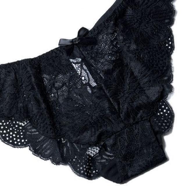 花柄レースのフルバックパンティ ブラック < 女性ファッション  花柄レースのフルバックパンティ ブラック < 女性ファッションの