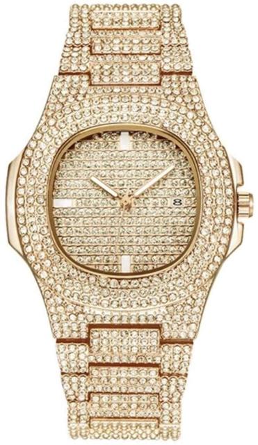 超豪華! HIPHOP ラッパー ブリング腕時計 (ゴールド)!。 < 男性アクセサリー/時計  超豪華! HIPHOP ラッパー ブリング腕時計 (ゴールド)!。 < 男性アクセサリー/時計の