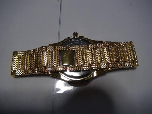 超豪華! HIPHOP ラッパー ブリング腕時計 (ゴールド)!。 < 男性アクセサリー/時計  超豪華! HIPHOP ラッパー ブリング腕時計 (ゴールド)!。 < 男性アクセサリー/時計の