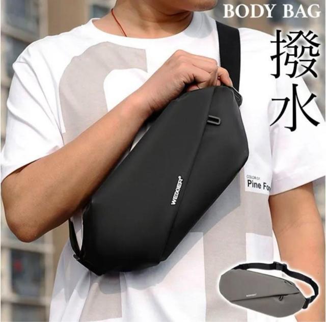 新品 ボディバッグ 大容量 撥水 ボディバック ウエストポーチ ブラック 黒 < 男性ファッション  新品 ボディバッグ 大容量 撥水 ボディバック ウエストポーチ ブラック 黒  < 男性ファッションの