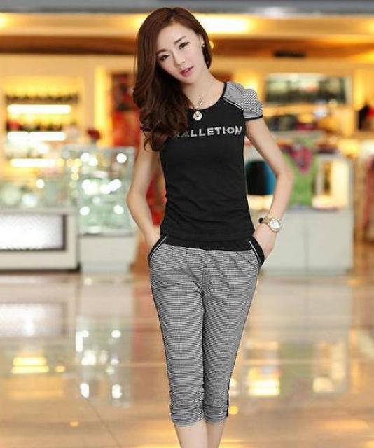 ☆NEW☆チェックデザイン半袖タイトスエット☆BK-M < 女性ファッション  ☆NEW☆チェックデザイン半袖タイトスエット☆BK-M  < 女性ファッションの