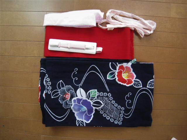 紺色 浴衣5点セット < 女性ファッション  紺色 浴衣5点セット  < 女性ファッションの