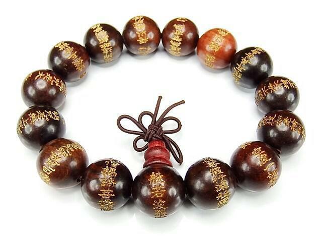 訳有格安般若心経中文漢字金箔彫り15mm木製数珠念珠ブレスレット < 男性アクセサリー/時計  訳有格安般若心経中文漢字金箔彫り15mm木製数珠念珠ブレスレット  < 男性アクセサリー/時計の