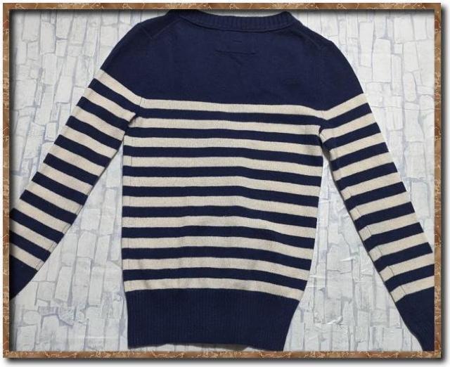 ギャップ カシミヤ100%ボーダーニットカーディガン 紺×白 < ブランド  ギャップ カシミヤ100%ボーダーニットカーディガン 紺×白 < ブランドの
