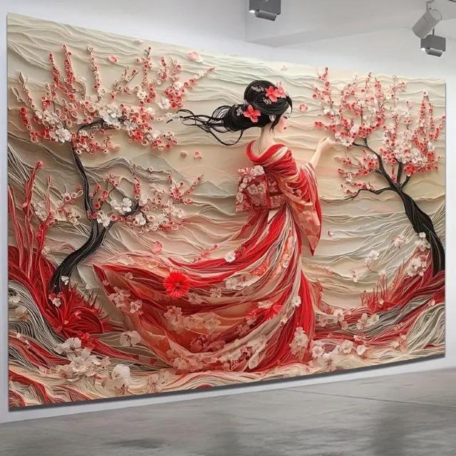 ����������1890�~��230�~180cm�̃G���K���g��3D�y�[�p�[�N�C�����O�A�[�g - ���̉��ŗx��Ñ���{�̌|�� �� �C���e���A/���C�t�� 