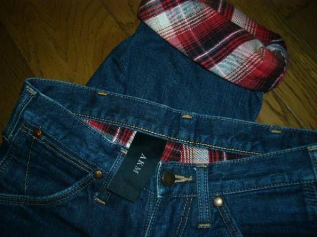 AKM×WranglerロールアップデニムSチェックインディゴラングラー < ブランド  AKM×WranglerロールアップデニムSチェックインディゴラングラー < ブランドの