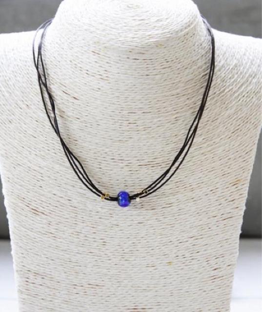 定価3,240円【新品】巾着付き!ホタルガラスネックレス●青ブルー●JEENARジーナ < 女性アクセサリー/時計  定価3,240円【新品】巾着付き!ホタルガラスネックレス●青ブルー●JEENARジーナ < 女性アクセサリー/時計の