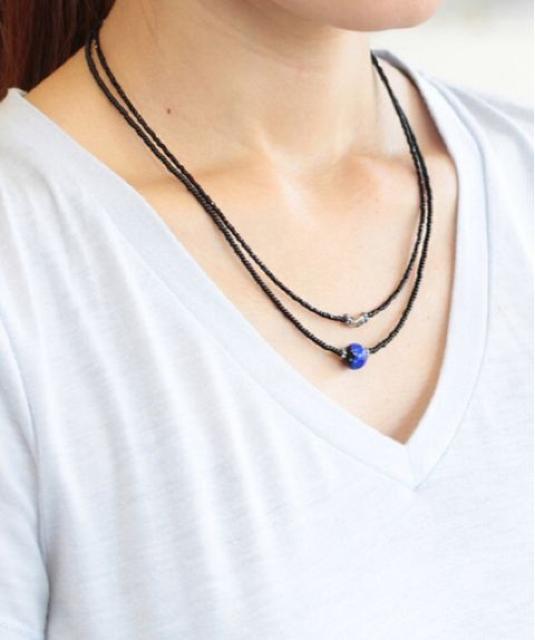定価3,240円【新品】巾着付き!ホタルガラスネックレス●青ブルー●JEENARジーナ < 女性アクセサリー/時計  定価3,240円【新品】巾着付き!ホタルガラスネックレス●青ブルー●JEENARジーナ < 女性アクセサリー/時計の