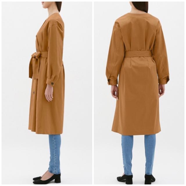 GUフロントボタンノーカラーコートネイビー紺色NAVYワンピース < ブランド GUフロントボタンノーカラーコートネイビー紺色NAVYワンピース < ブランドの