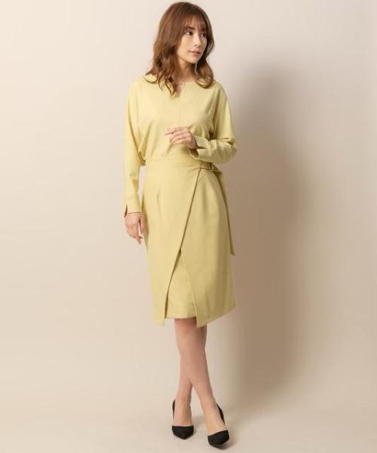 定価14,300円●TONALトーナル●ハイウエストスリットタイトスカート●黄色イエロー●38 S M < 女性ファッション  定価14,300円●TONALトーナル●ハイウエストスリットタイトスカート●黄色イエロー●38 S M < 女性ファッションの
