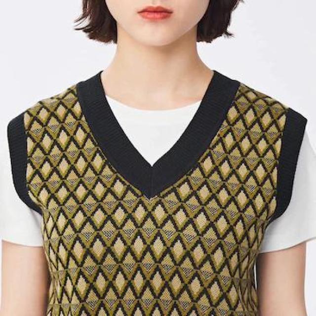 GU ジャカードベスト(ダイヤ) < ブランド  GU ジャカードベスト(ダイヤ) < ブランドの