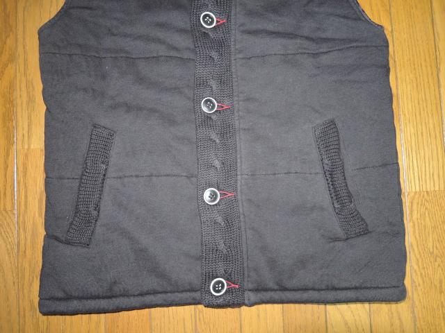 GAIJIN MADE ガイジンメイド ニット切替え 中綿ベスト S 黒 スウェット ダウン HRMハリラン < ブランド  GAIJIN MADE ガイジンメイド ニット切替え 中綿ベスト S 黒 スウェット ダウン HRMハリラン < ブランドの