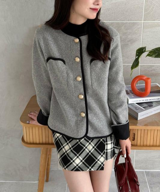 配色パイピングポケット付きジャケット < ブランド  配色パイピングポケット付きジャケット  < ブランドの