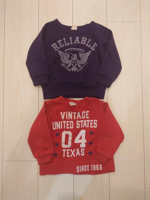 80cm ベビートレーナー2枚セット まとめ売り < キッズ/ベビー 80cm ベビートレーナー2枚セット まとめ売り < キッズ/ベビーの