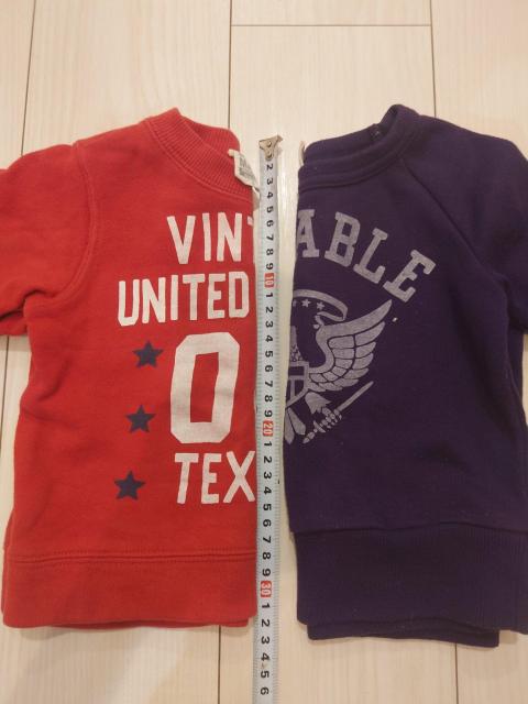 80cm ベビートレーナー2枚セット まとめ売り < キッズ/ベビー 80cm ベビートレーナー2枚セット まとめ売り < キッズ/ベビーの