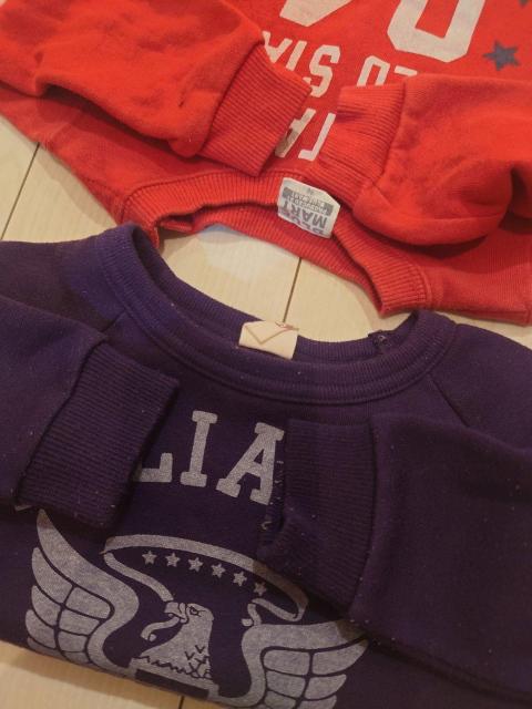 80cm ベビートレーナー2枚セット まとめ売り < キッズ/ベビー 80cm ベビートレーナー2枚セット まとめ売り < キッズ/ベビーの