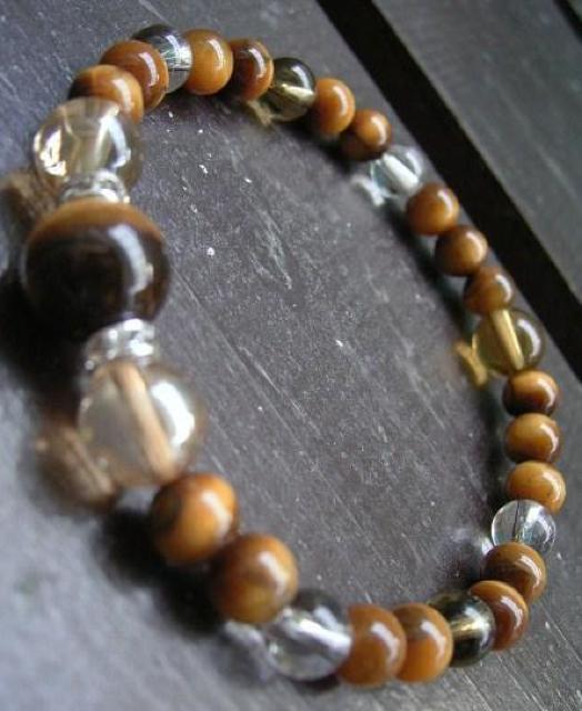 ☆金運☆タイガーアイxシトリンxゴールデンオーラブレスレット < 女性アクセサリー/時計 ☆金運☆タイガーアイxシトリンxゴールデンオーラブレスレット < 女性アクセサリー/時計の