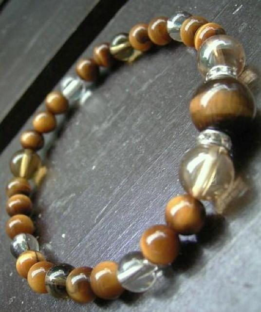 ☆金運☆タイガーアイxシトリンxゴールデンオーラブレスレット < 女性アクセサリー/時計 ☆金運☆タイガーアイxシトリンxゴールデンオーラブレスレット < 女性アクセサリー/時計の