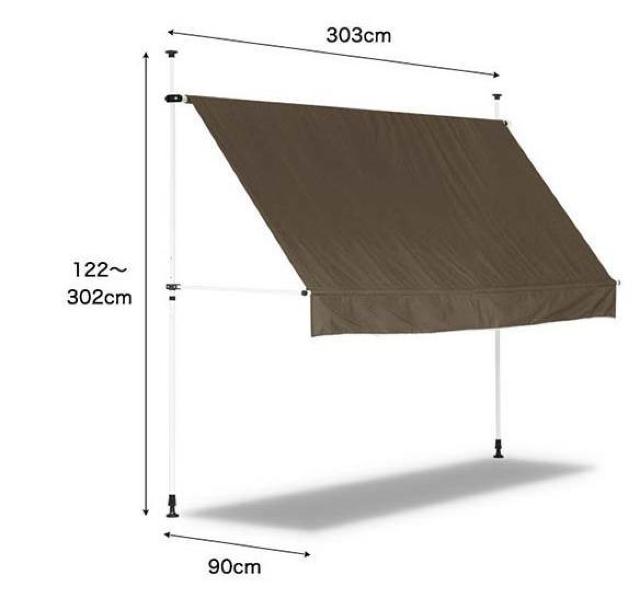 オーニング シェード グリーン 日よけ つっぱり 3mカラー < レジャー/スポーツ  オーニング シェード グリーン 日よけ つっぱり 3mカラー < レジャー/スポーツの
