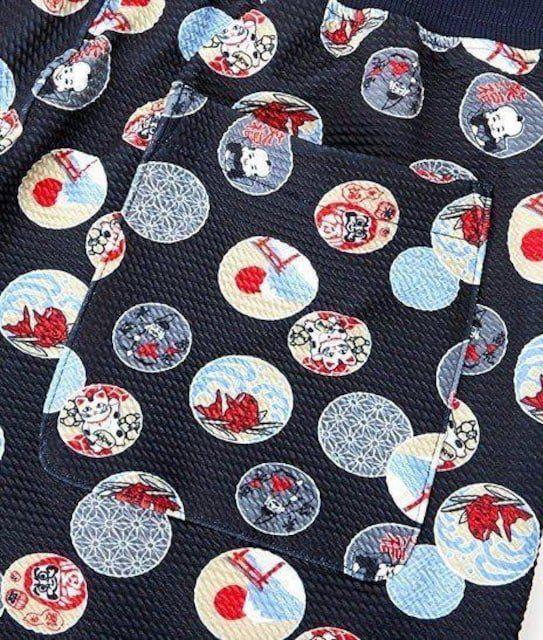 Mサイズ!男気!溢れる!和柄!接触冷感!吸汗速乾!UVカット!サラッワッフル素材!良いとこづくし!ストレッチ!ハーフパンツ!新品! < 男性ファッション  Mサイズ!男気!溢れる!和柄!接触冷感!吸汗速乾!UVカット!サラッワッフル素材!良いとこづくし!ストレッチ!ハーフパンツ!新品! < 男性ファッションの