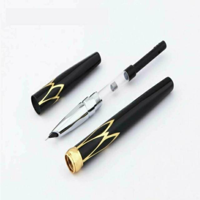 新品 激渋 万年筆 筆記用具 憧れ ペン 黒 金 デザイン 1 < インテリア/ライフ  新品 激渋 万年筆 筆記用具 憧れ ペン 黒 金 デザイン 1 < インテリア/ライフの