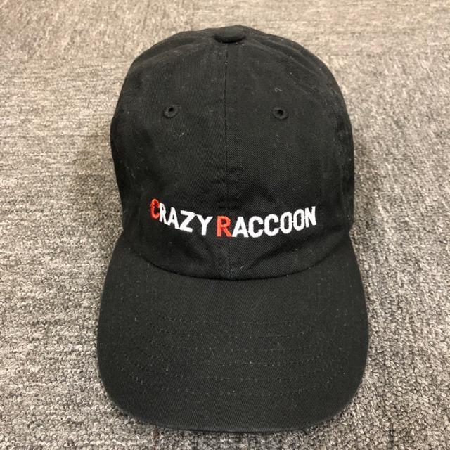 即決 CRAZY RACCOON キャップ 帽子 ブラック < 男性ファッション  即決 CRAZY RACCOON キャップ 帽子 ブラック < 男性ファッションの