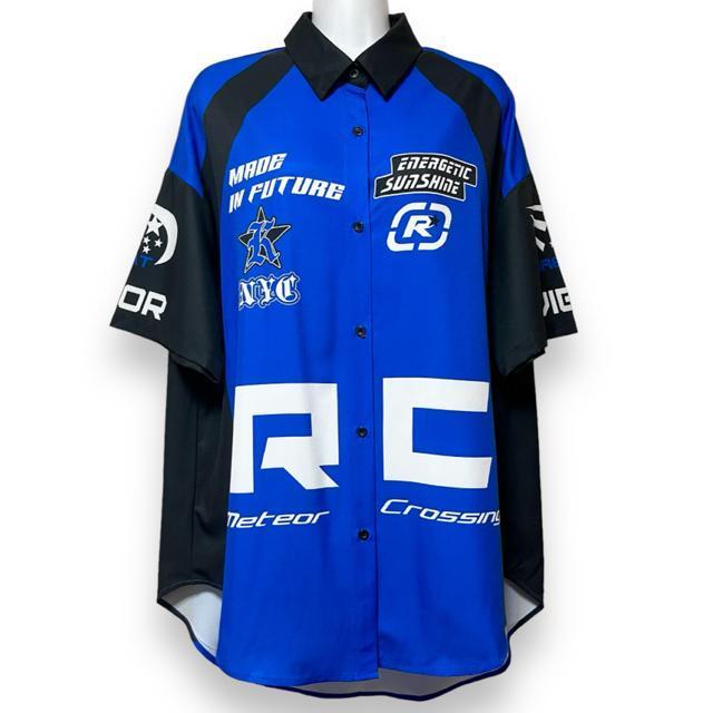 【新品/SHEIN/L】バイカラーレーシングシャツ/ブルー < 女性ファッション 【新品/SHEIN/L】バイカラーレーシングシャツ/ブルー < 女性ファッションの