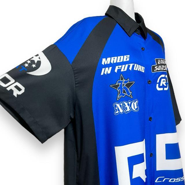 【新品/SHEIN/L】バイカラーレーシングシャツ/ブルー < 女性ファッション 【新品/SHEIN/L】バイカラーレーシングシャツ/ブルー < 女性ファッションの