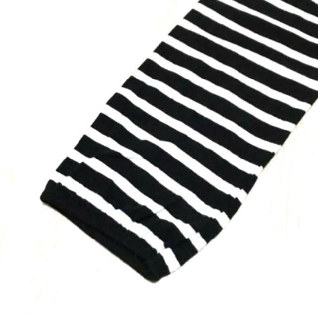 【美品】胸元リボン ボーダーカットソー/サイズL/黒×白/HusHusH < 女性ファッション  【美品】胸元リボン ボーダーカットソー/サイズL/黒×白/HusHusH < 女性ファッションの