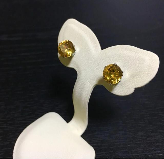 ピアス/ジルコニア /約8mm/カラー:イエロー < 女性アクセサリー/時計  ピアス/ジルコニア /約8mm/カラー:イエロー < 女性アクセサリー/時計の
